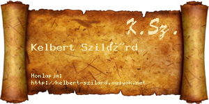 Kelbert Szilárd névjegykártya